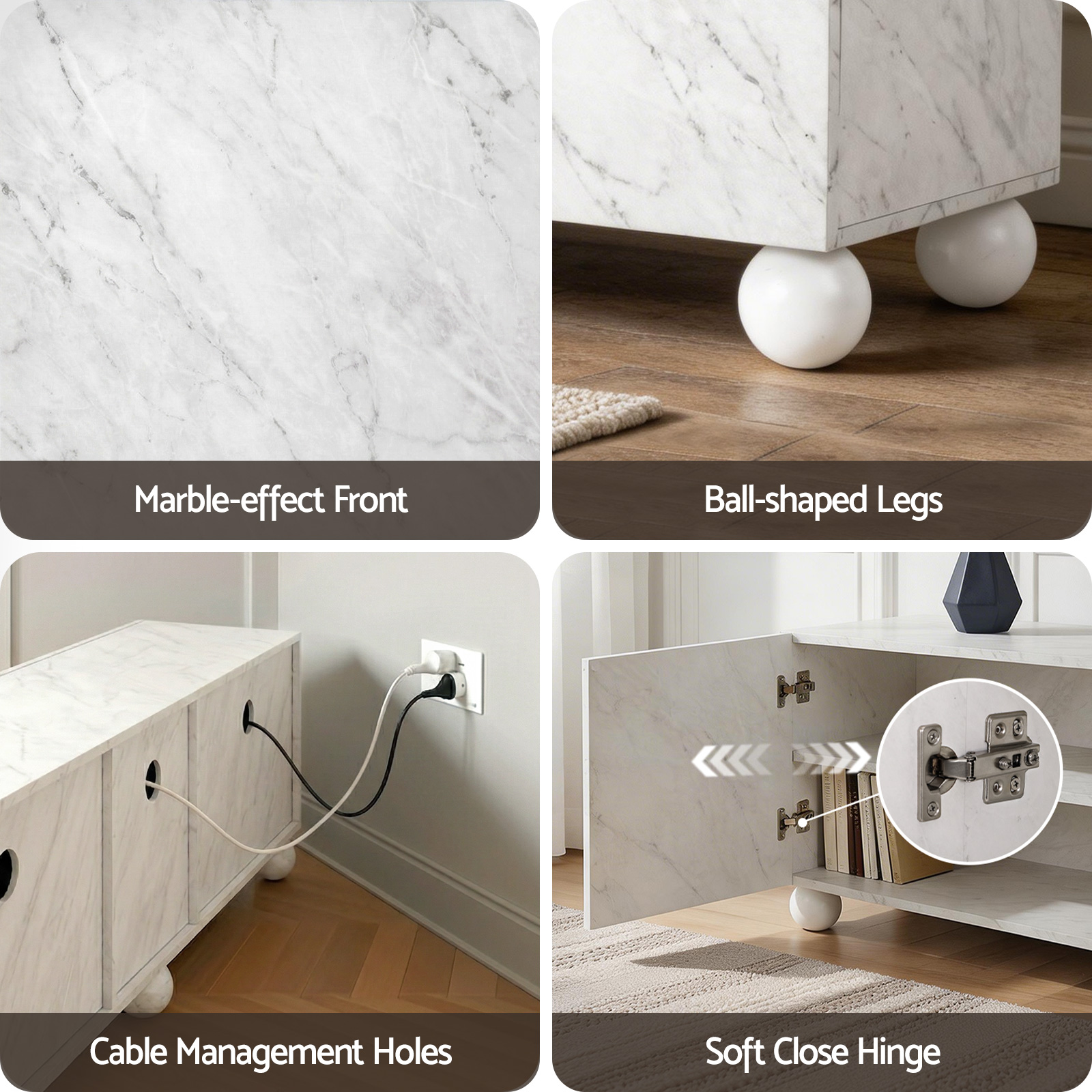 Artiss TV Unit Entertainment Unit Storage Cabinet 200cm White - Image 7