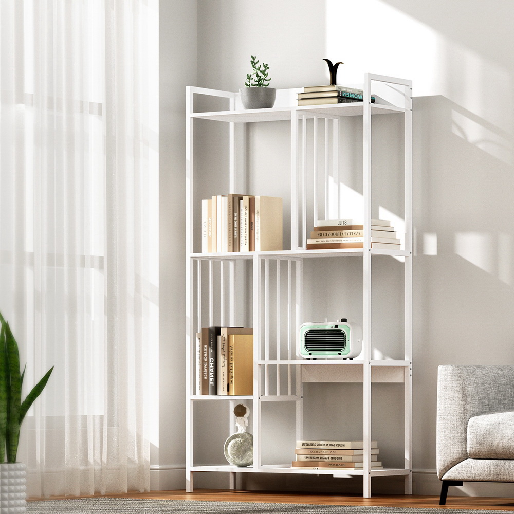 Artiss Bookshelf Display Shelves 5 Tiers 120cm White - Image 1