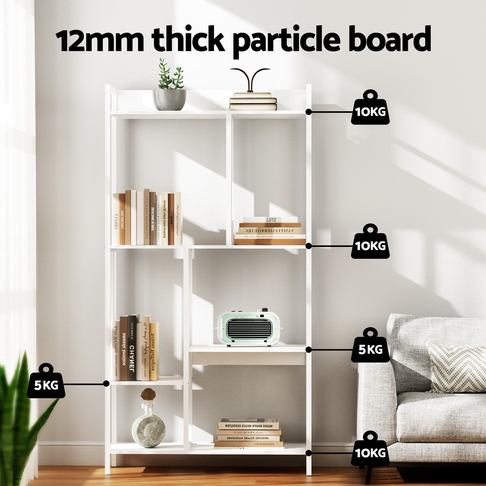 Artiss Bookshelf Display Shelves 5 Tiers 120cm White - Image 7