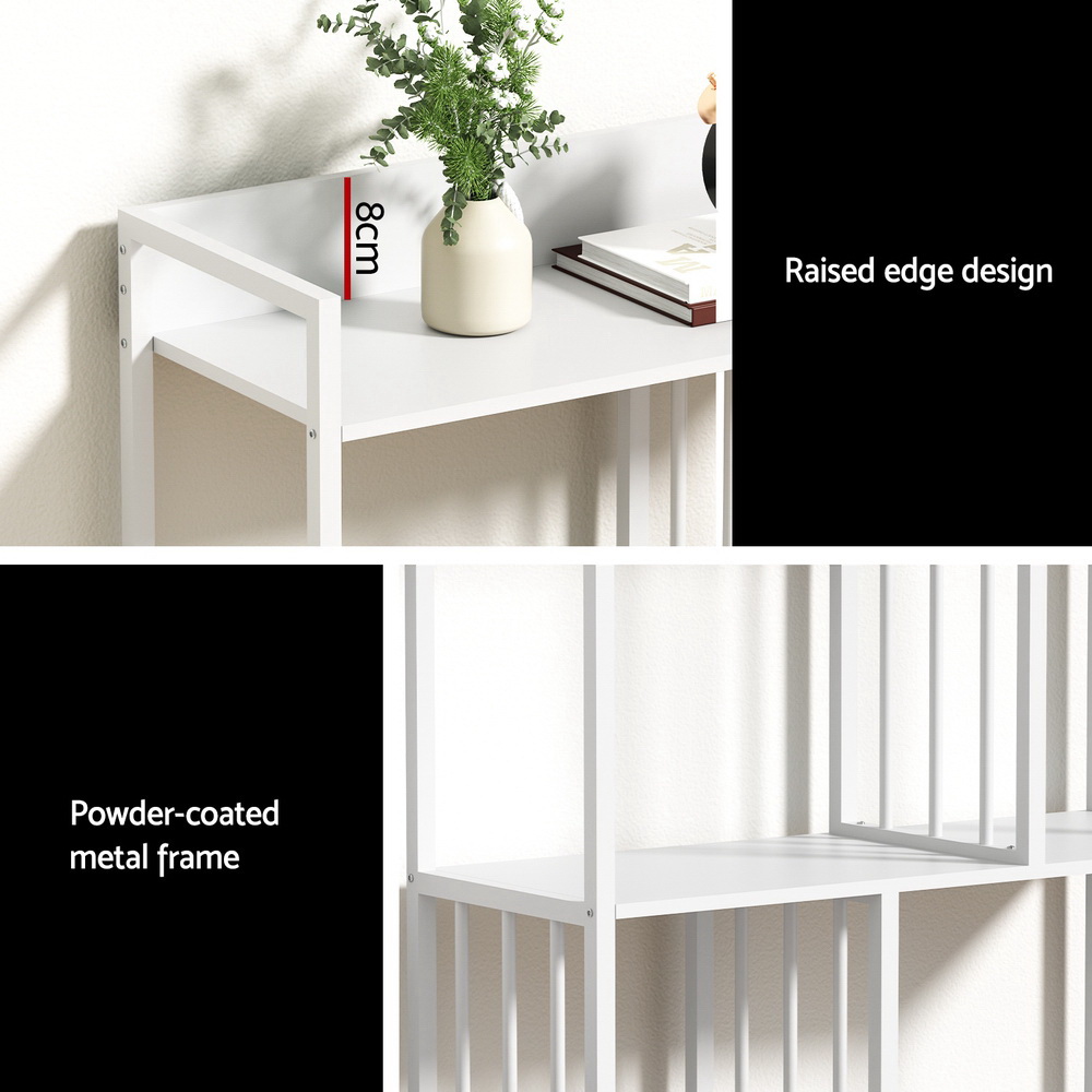 Artiss Bookshelf Display Shelves 5 Tiers 120cm White - Image 8