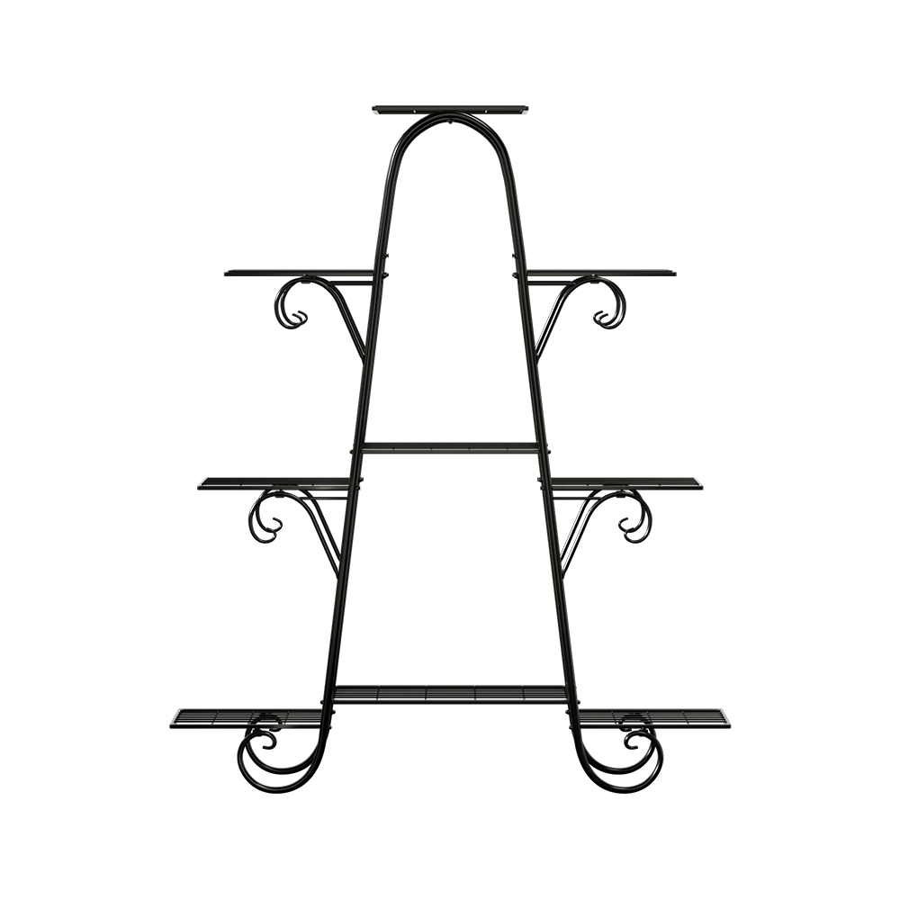 Artiss Plant Stand 9 Tier Metal Flower Pot Shelf Black - Image 3
