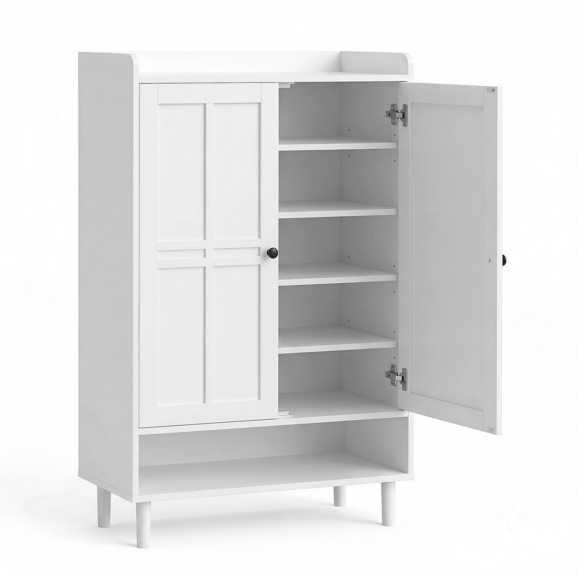 Artiss Shoe Rack Cabinet Storage Cupboard 3 Adjustable Shelves White - Image 2