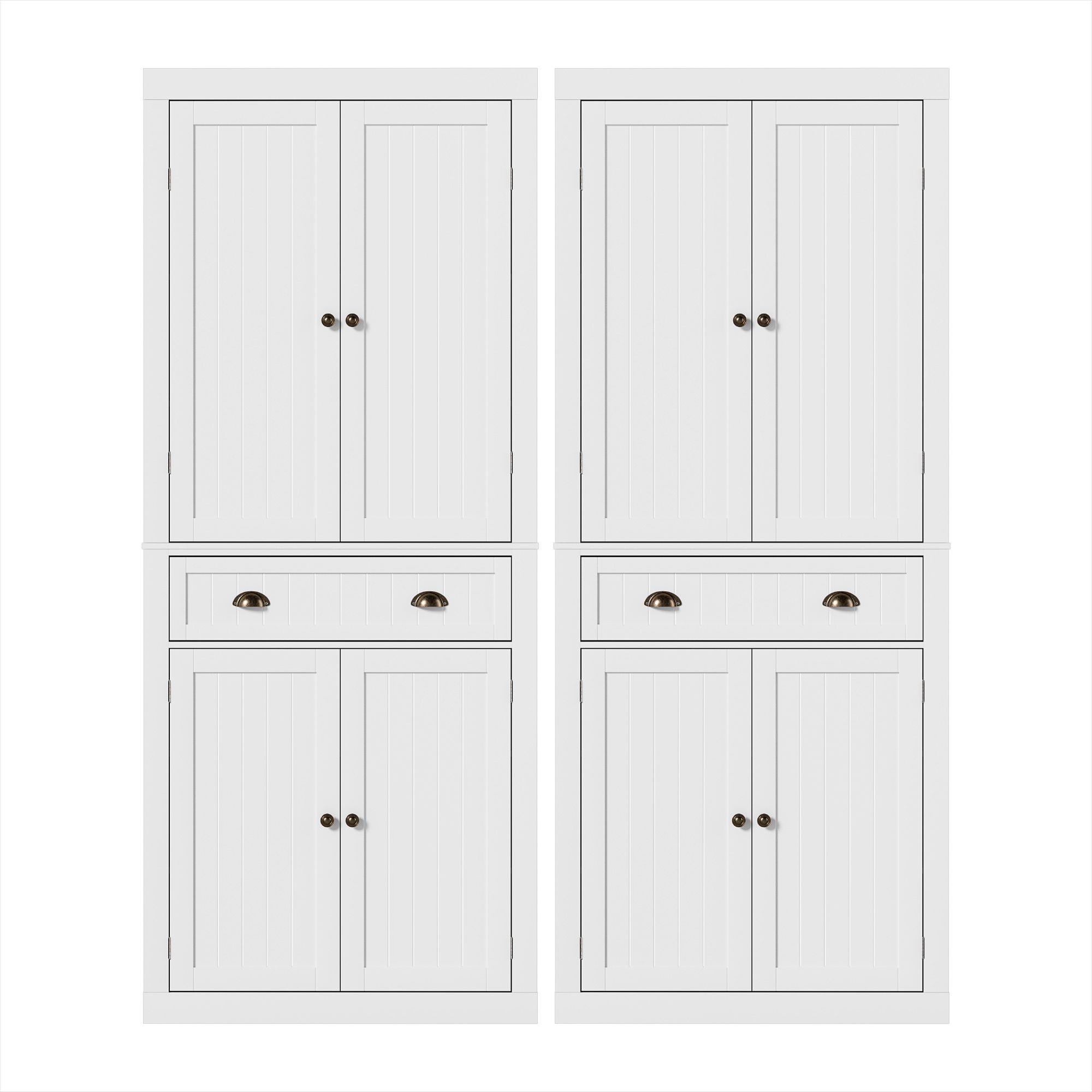 Artiss 2x Buffet Sideboard Cabinet 6-Tier Storage Pantry Cupboard Drawer White - Image 4