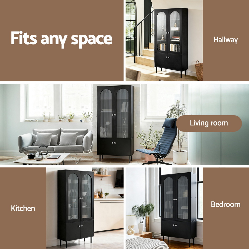 Artiss Buffet Sideboard Cupboard Cabinet Black - Image 8