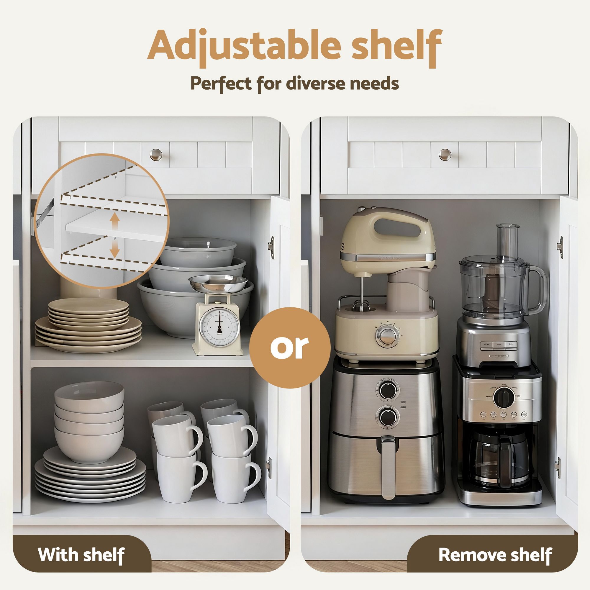 Artiss Buffet Sideboard Cabinet Kitchen Tilt Out Bin Holder Storage Cupboard - Image 7