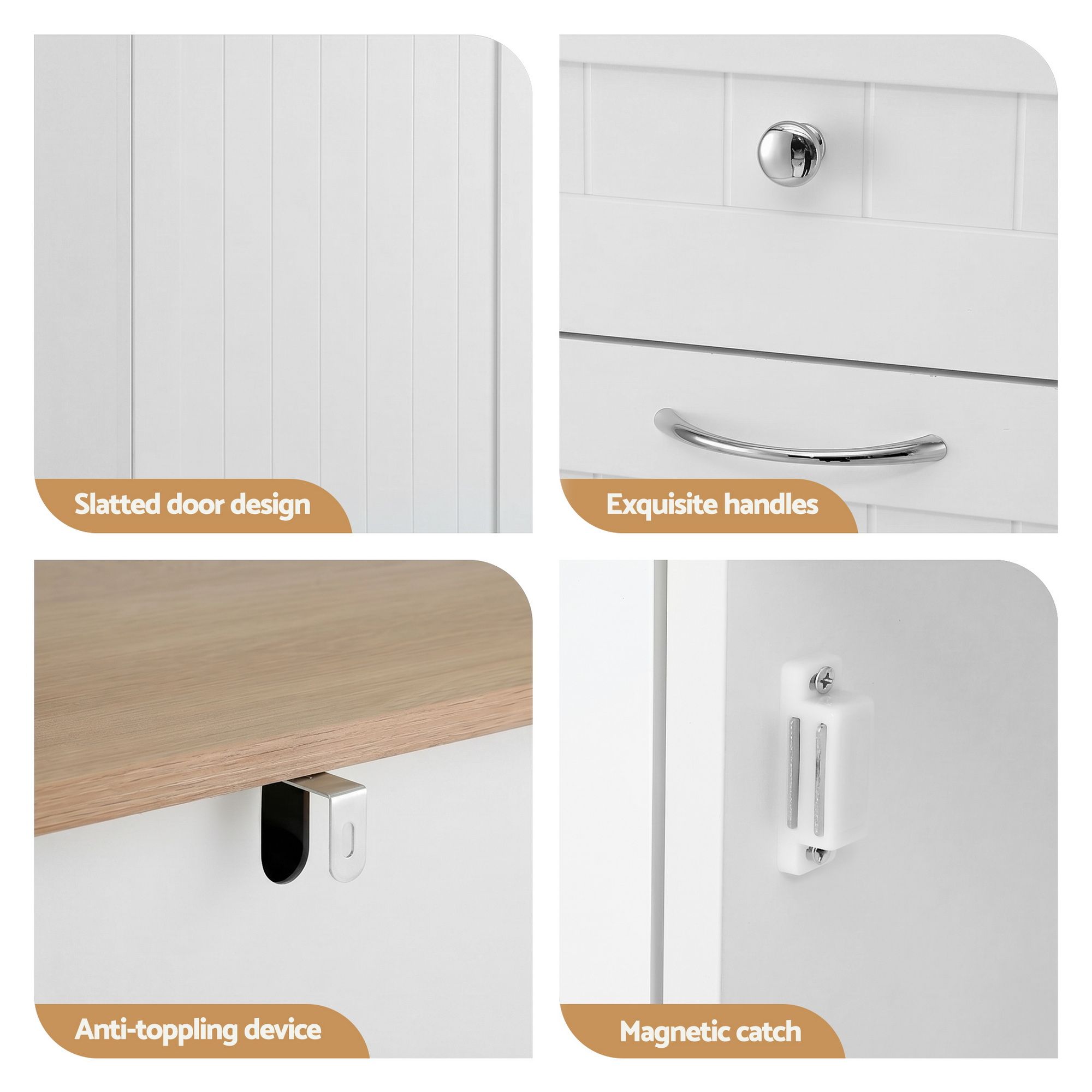Artiss Buffet Sideboard Cabinet Kitchen Tilt Out Bin Holder Storage Cupboard - Image 8