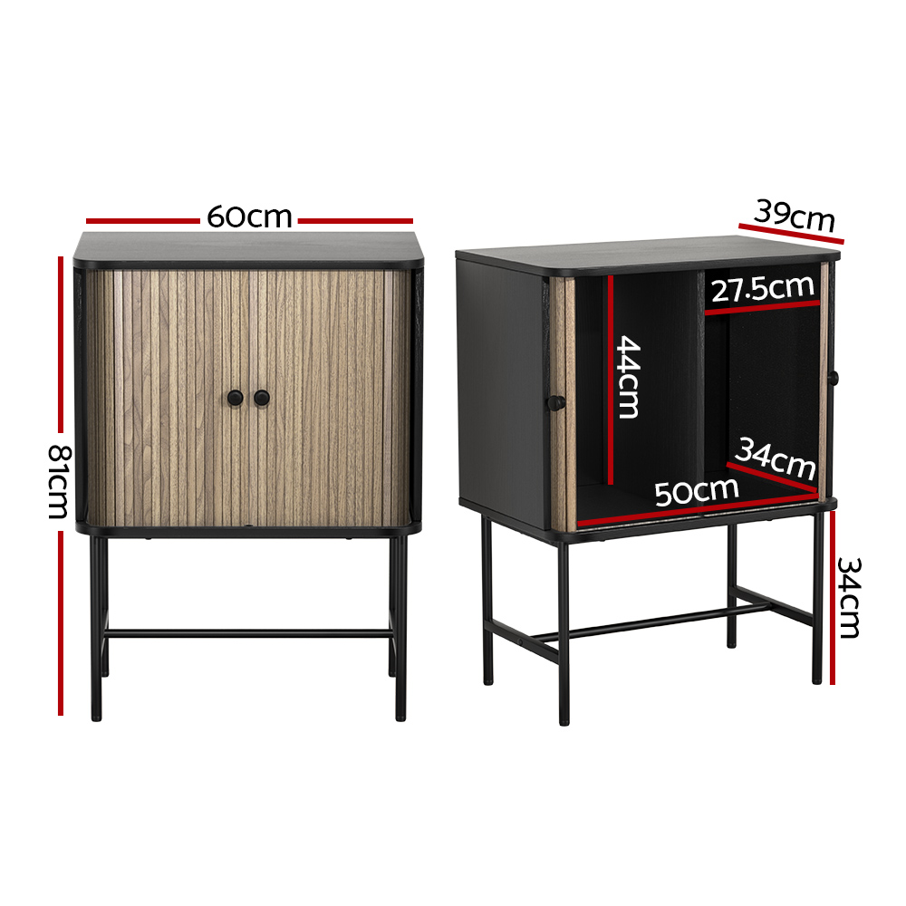 Artiss Buffet Sideboard Cupboard Cabinet Sliding Doors Pantry Storage BORIS - Image 4