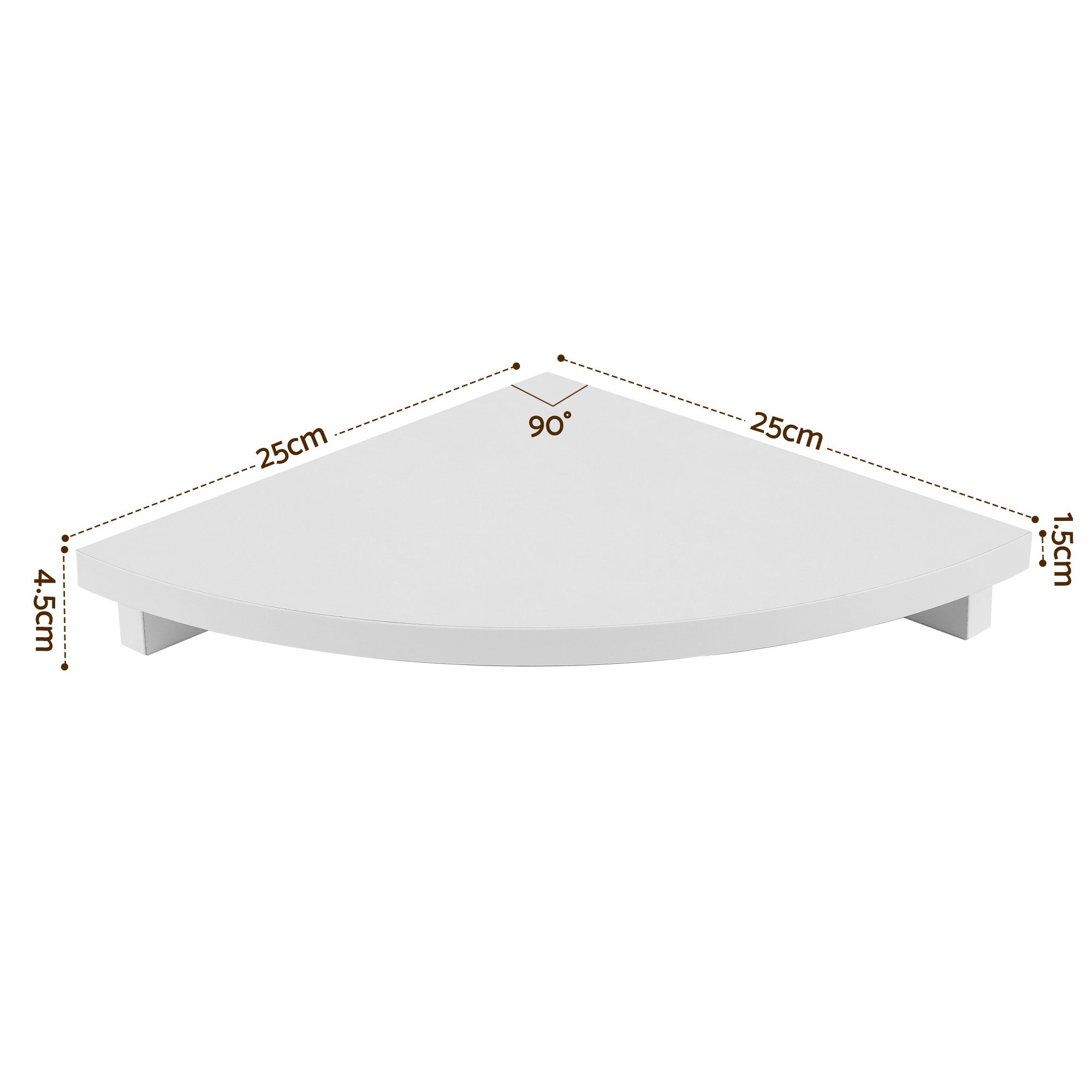 Artiss Corner Floating Wall Shelf Wall Mounted Display Rack Round Edge White 1pc - Image 4