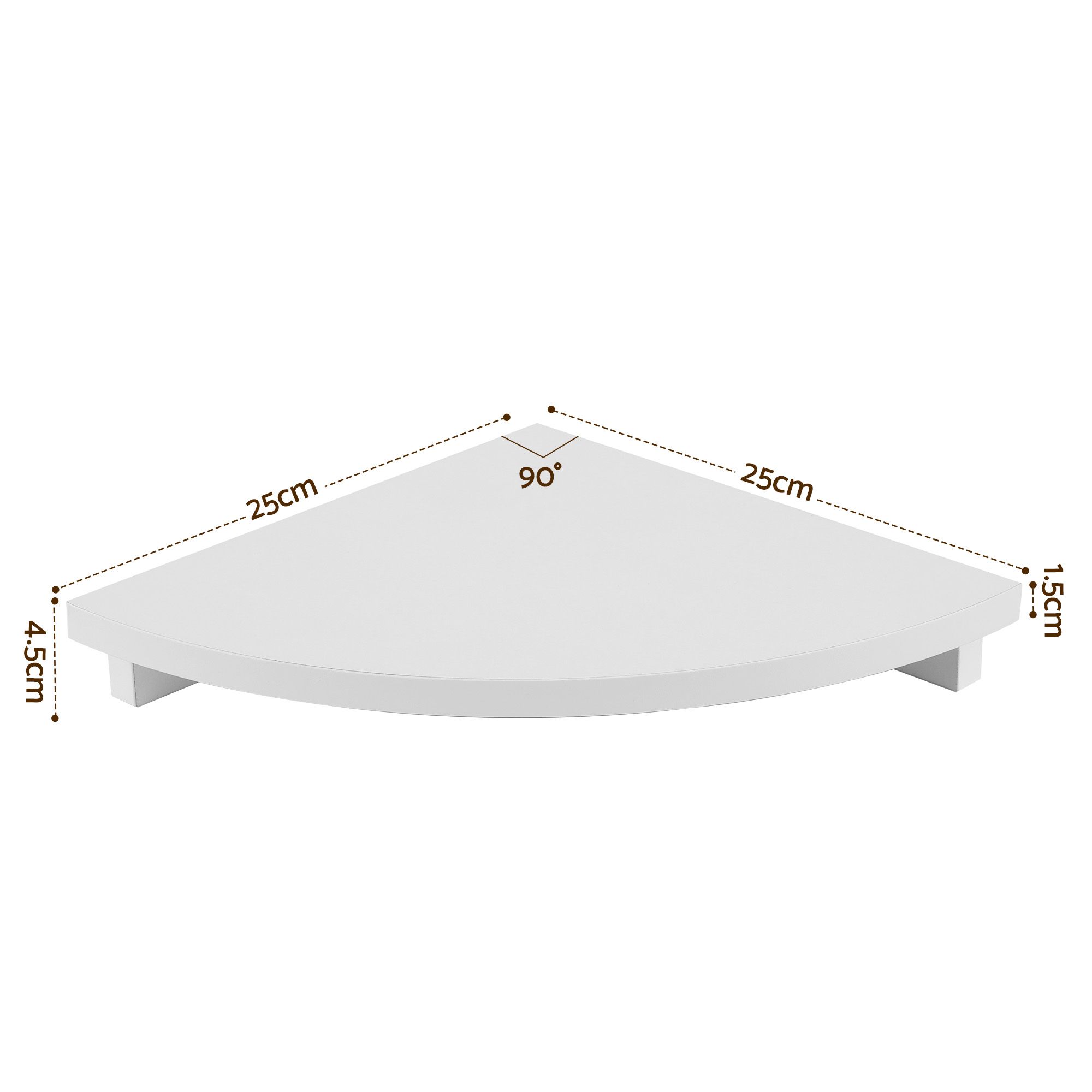 Artiss 3pc Corner Floating Wall Shelf Wall Mounted Display Rack Round Edge White - Image 3