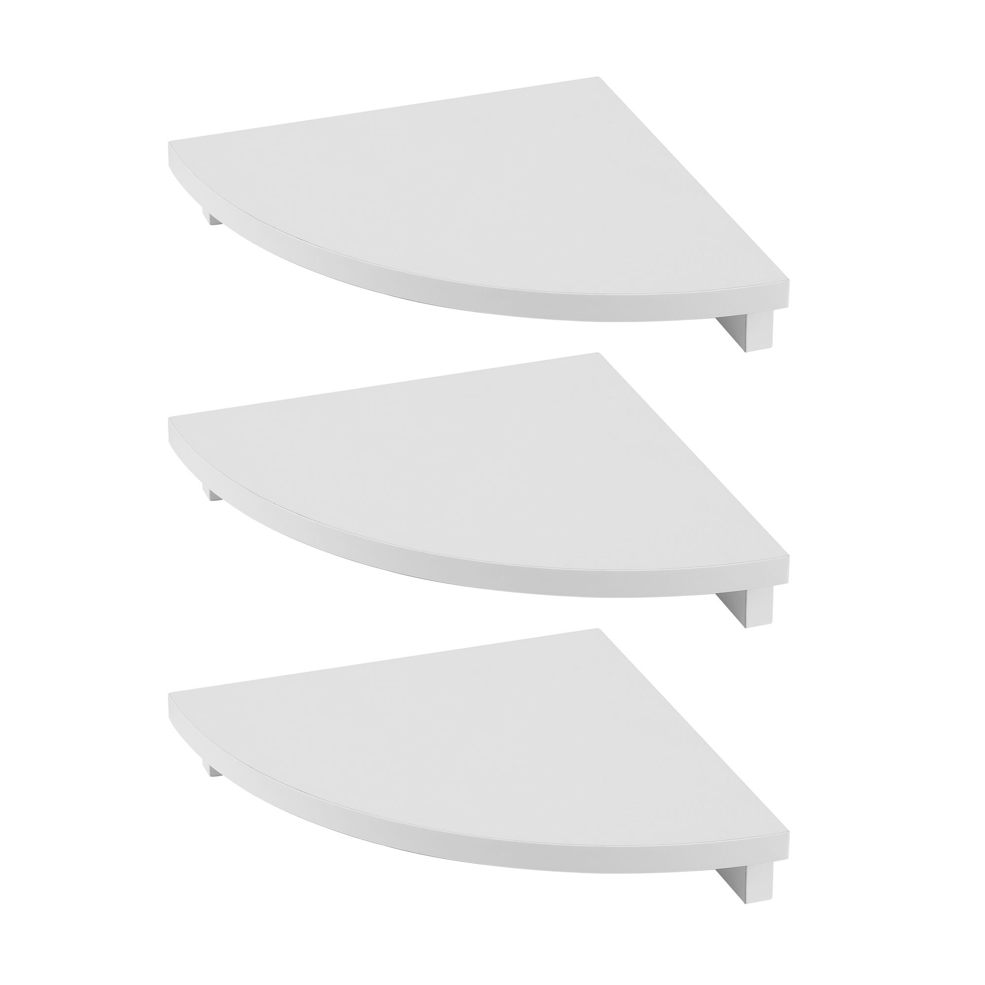 Artiss 3pc Corner Floating Wall Shelf Wall Mounted Display Rack Round Edge White - Image 4