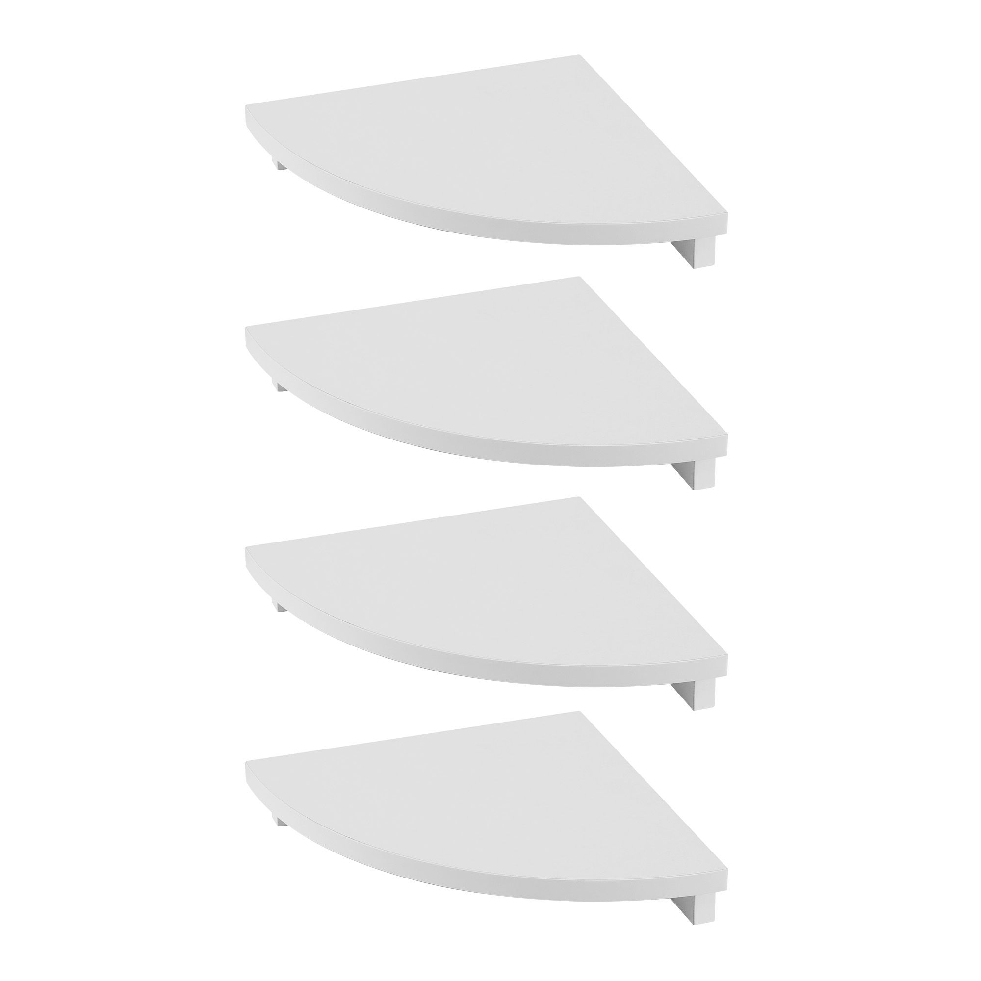 Artiss 4pc Corner Floating Wall Shelf Wall Mounted Display Rack Round Edge White - Image 4