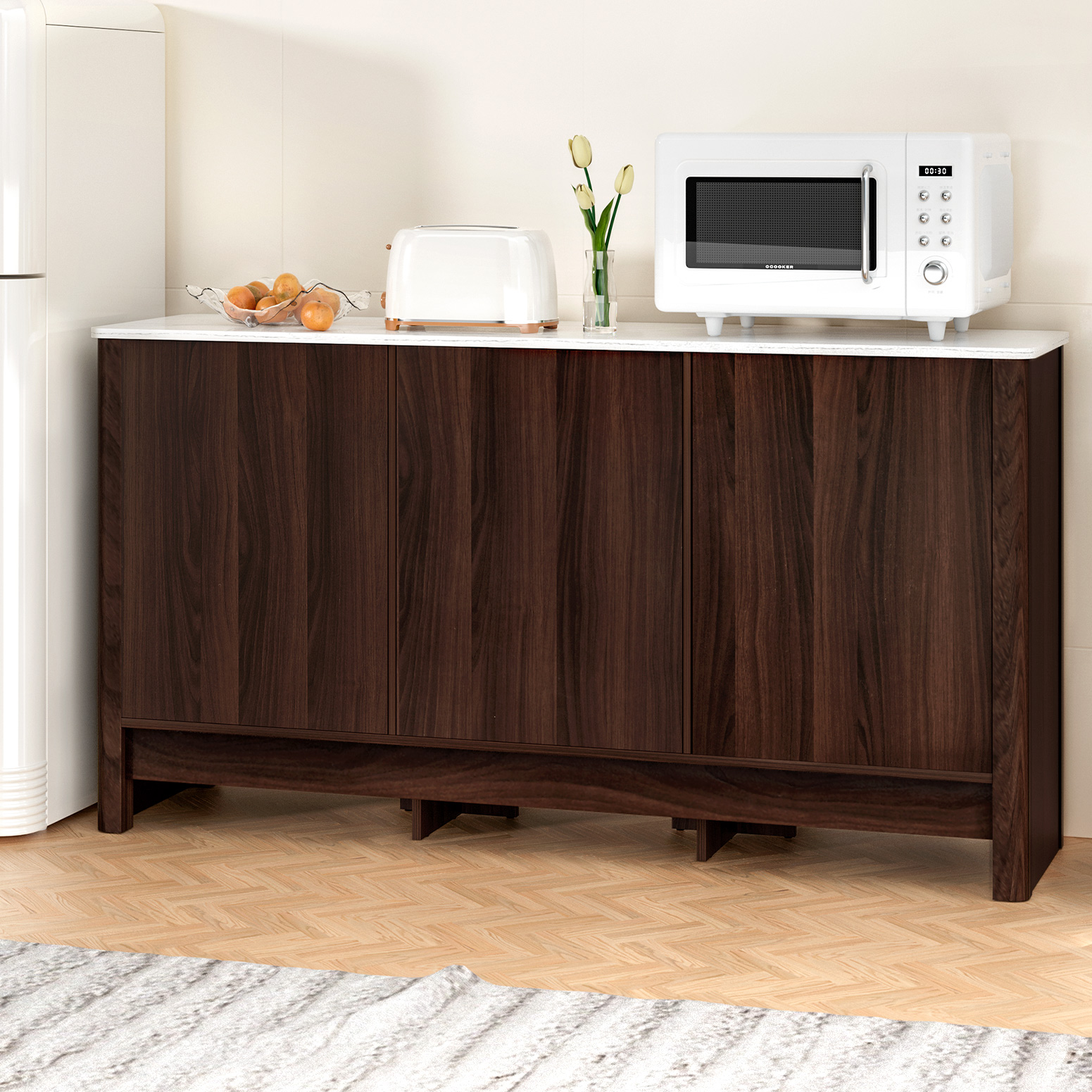 Artiss Buffet Sideboard Cabinet Marble Style Tabletop - Image 1