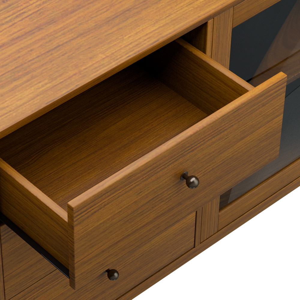 Artiss Buffet Sideboard Glass Doors - Oak - Image 5