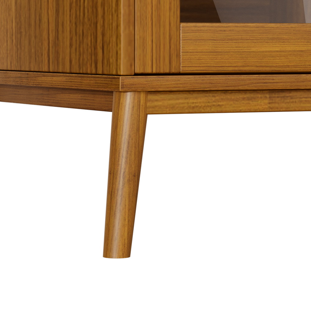 Artiss Buffet Sideboard Glass Doors - Oak - Image 6