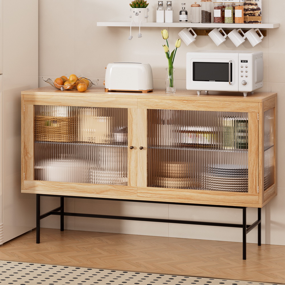 Artiss Buffet Sideboard Double Doors - Oak - Image 1