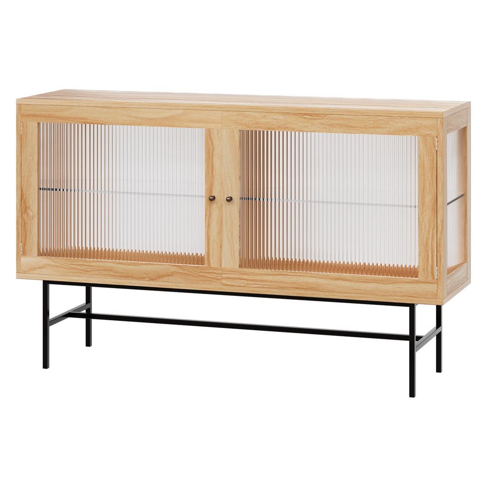 Artiss Buffet Sideboard Double Doors - Oak - Image 3