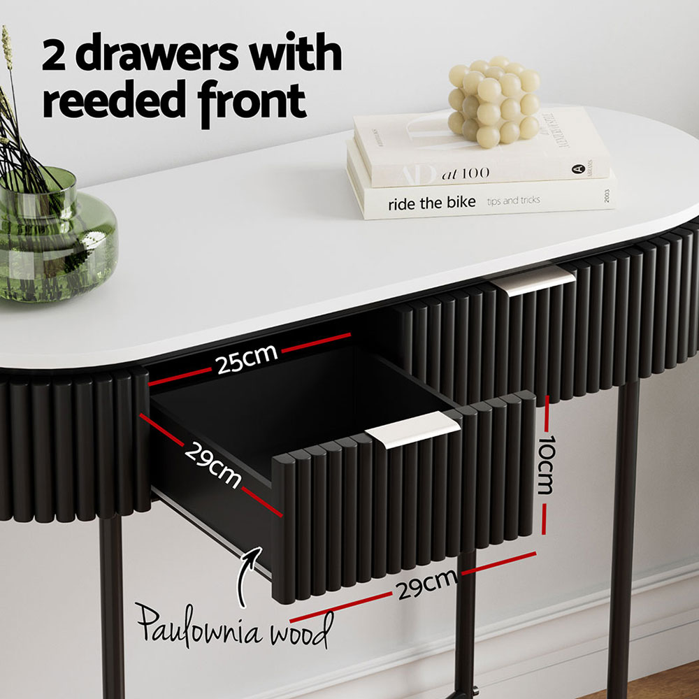 Artiss Console Table 2 Drawers 100CM - Image 7