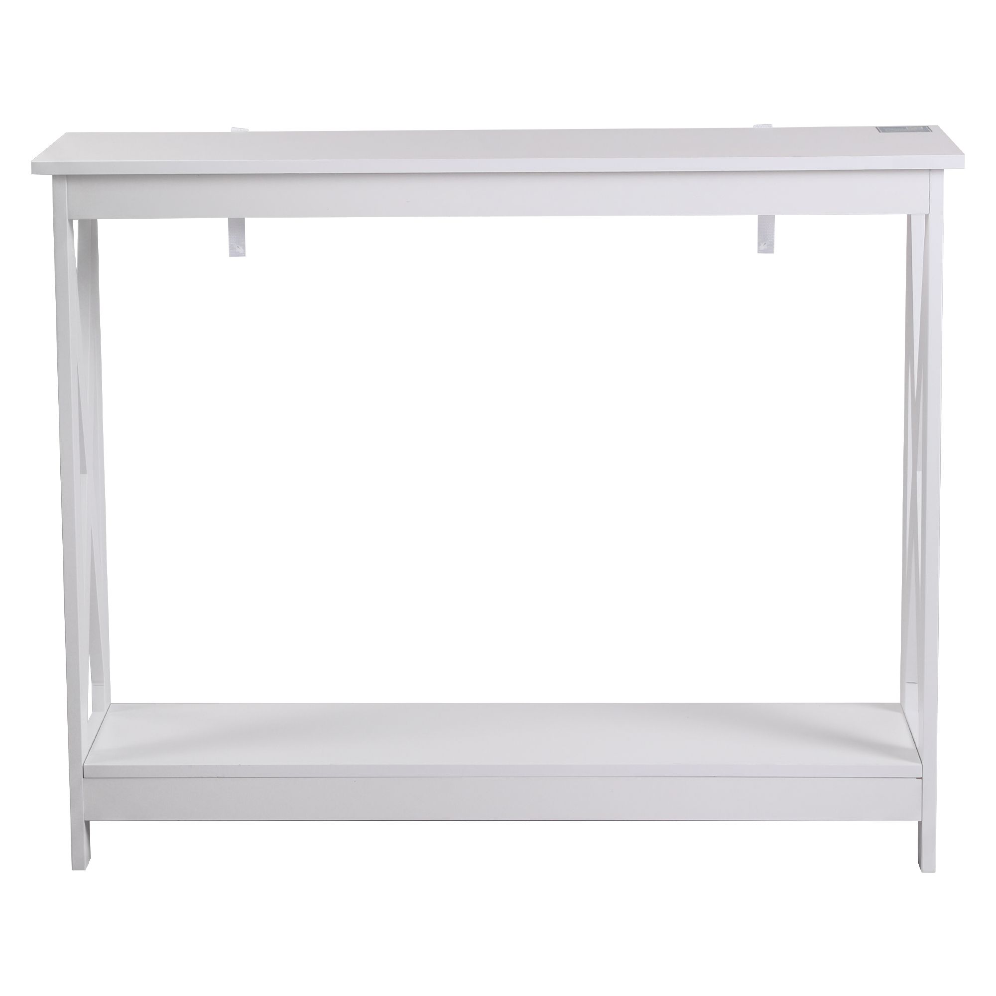 Artiss Console Table Entryway Hallway Display 2-Tier Narrow Sofa Table 100CM White - Image 4
