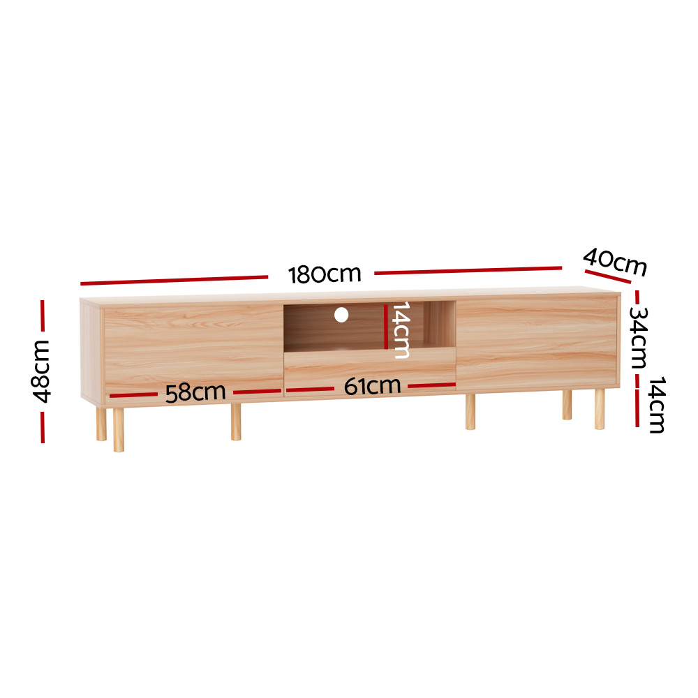 Artiss Entertainment Unit Stand TV Cabinet Storage Drawers Display Shelf 180CM - Image 4