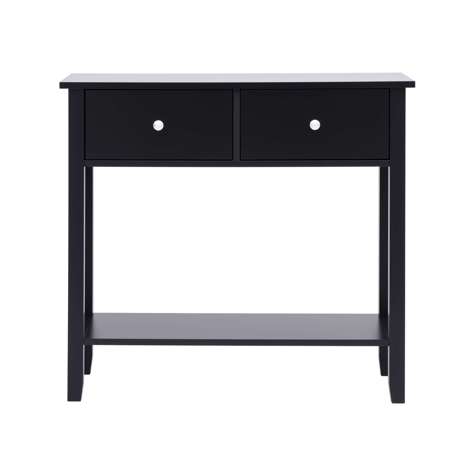 Artiss Console Table Hallway Sofa Entryway Entrance 2 Drawers 80CM Black - Image 4