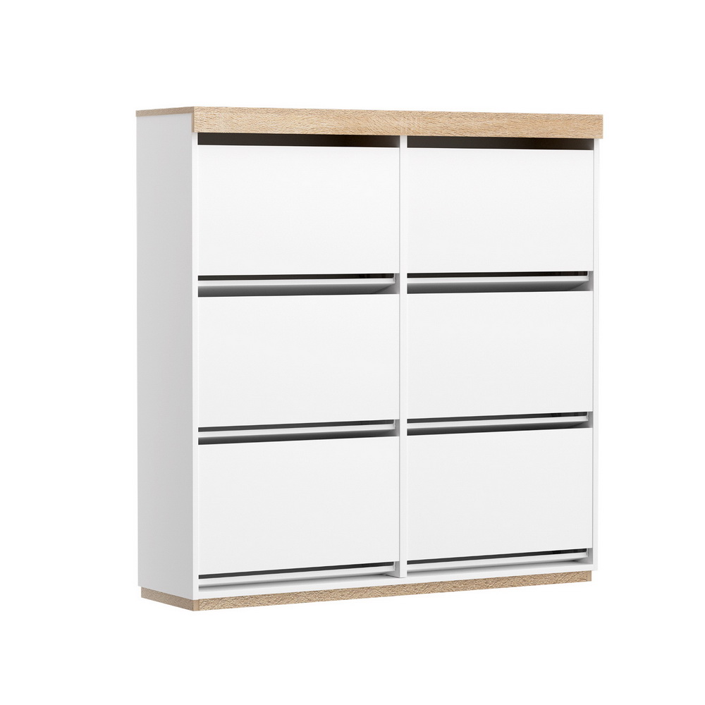 Artiss Shoe Rack Cabinet 3-Tier 45 Pairs White - Image 3