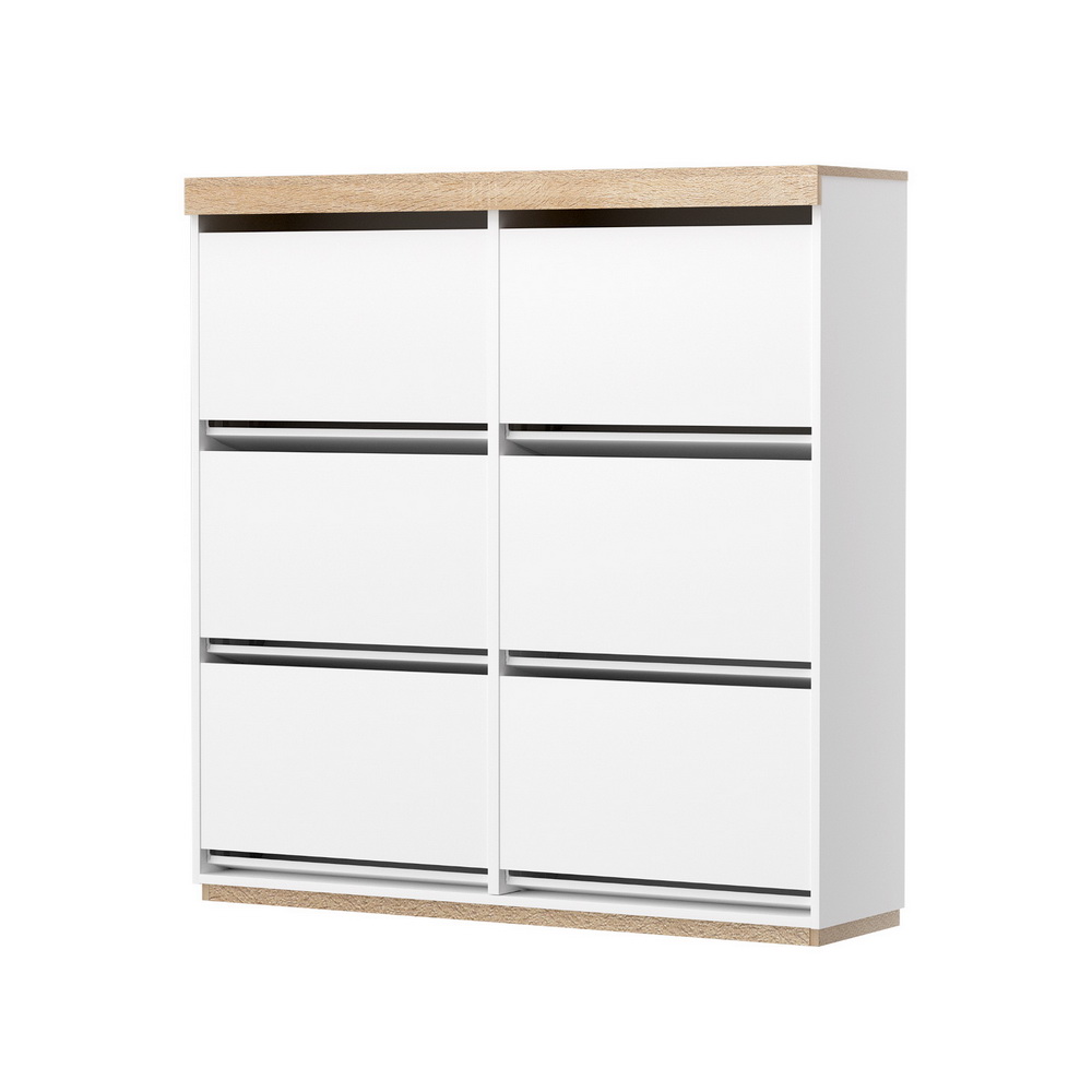 Artiss Shoe Rack Cabinet 3-Tier 45 Pairs White - Image 5