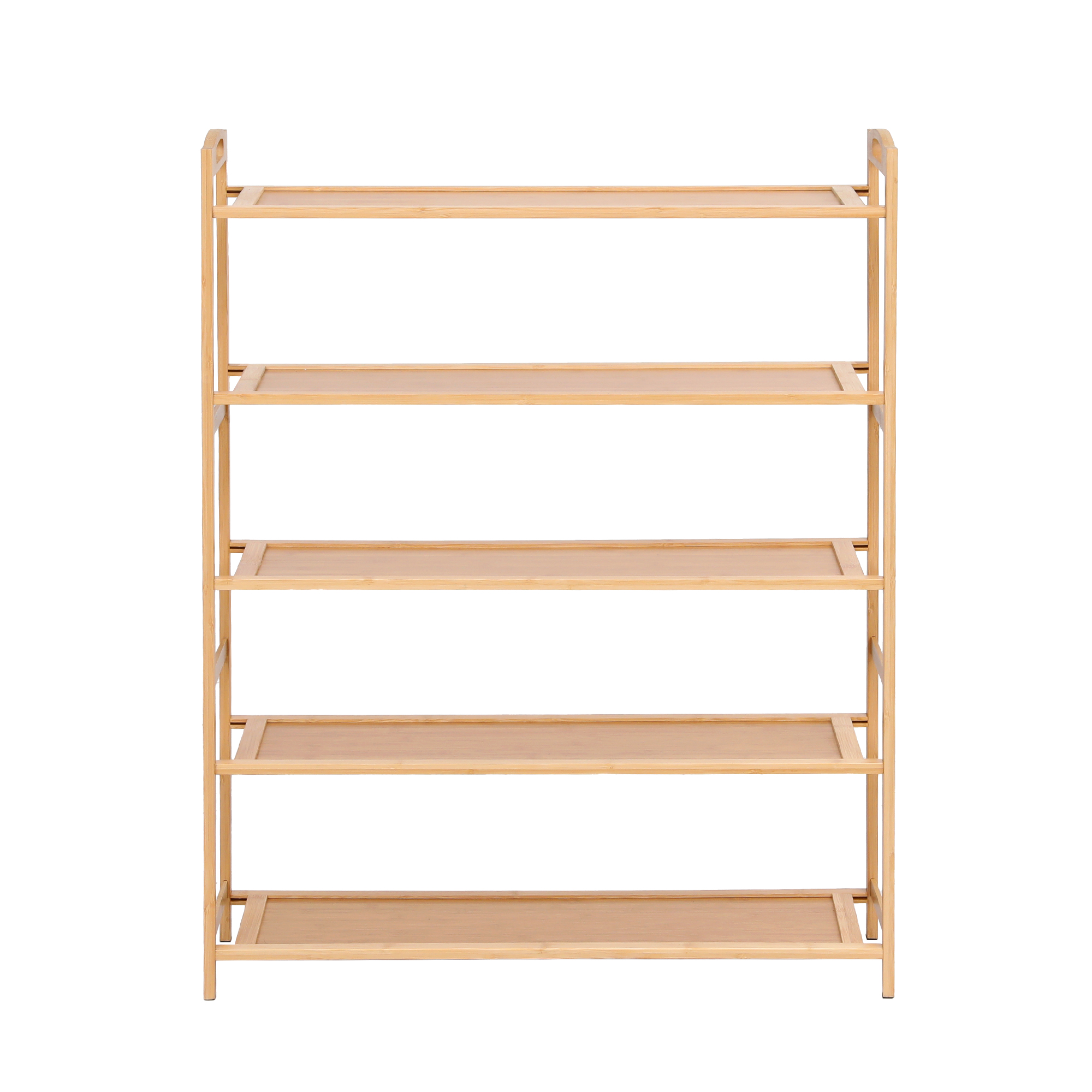 Artiss 5 Tier Shoe Rack Bamboo Storage Organiser Pine - Image 4