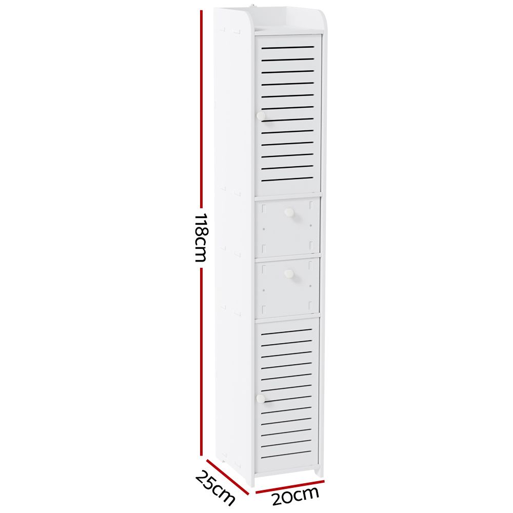 Artiss 2X Bathroom Toilet Storage Cabinet Laundry Tallboy Cupboard - Image 3