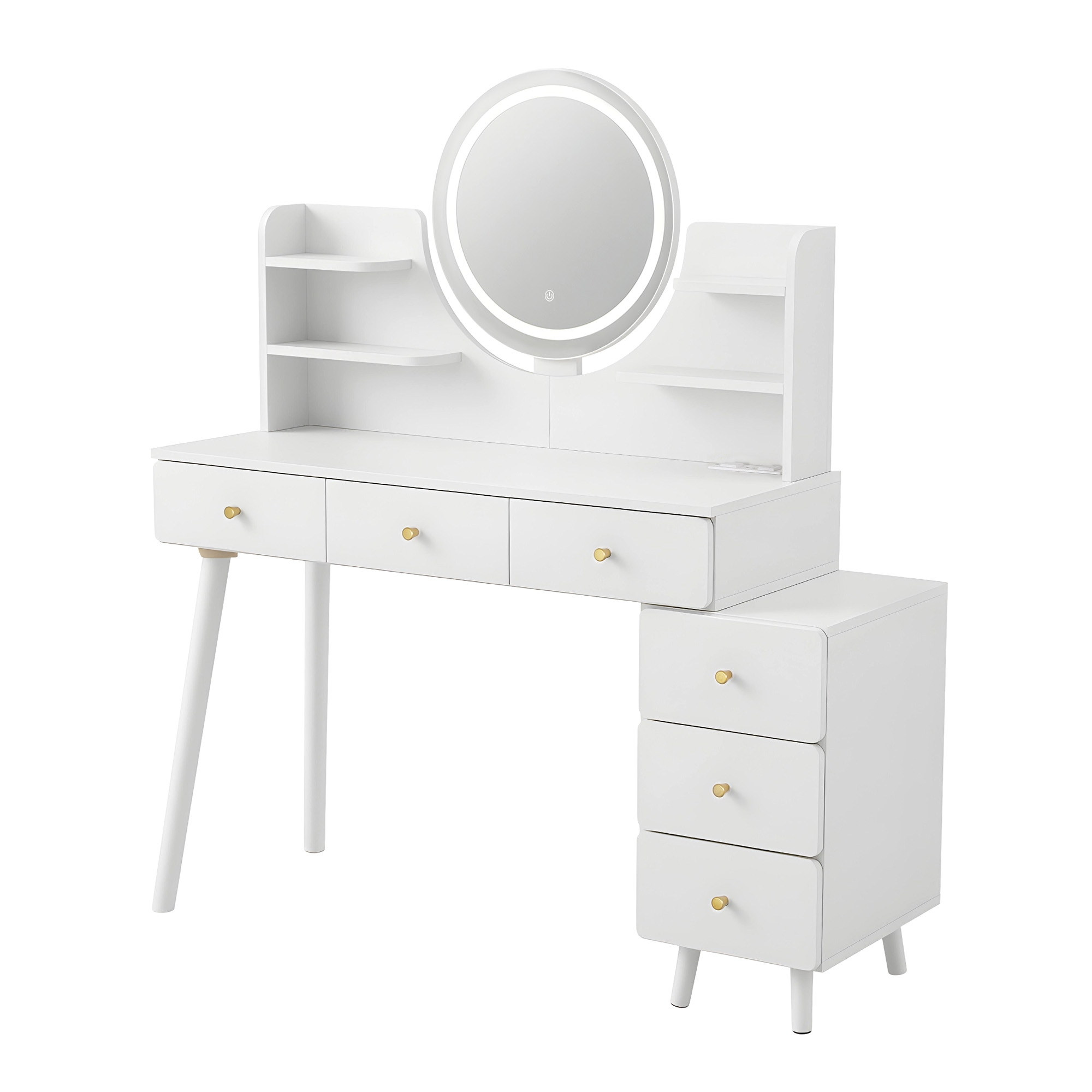 Artiss Dressing Table Vanity Desk LED Charging Station White - Image 4