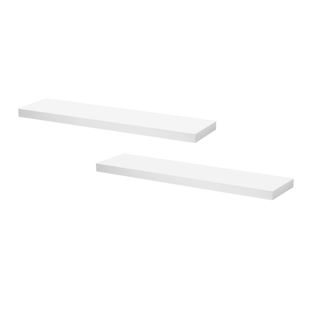 Artiss Floating Wall Shelf Set of 2 White 90CM - Image 1