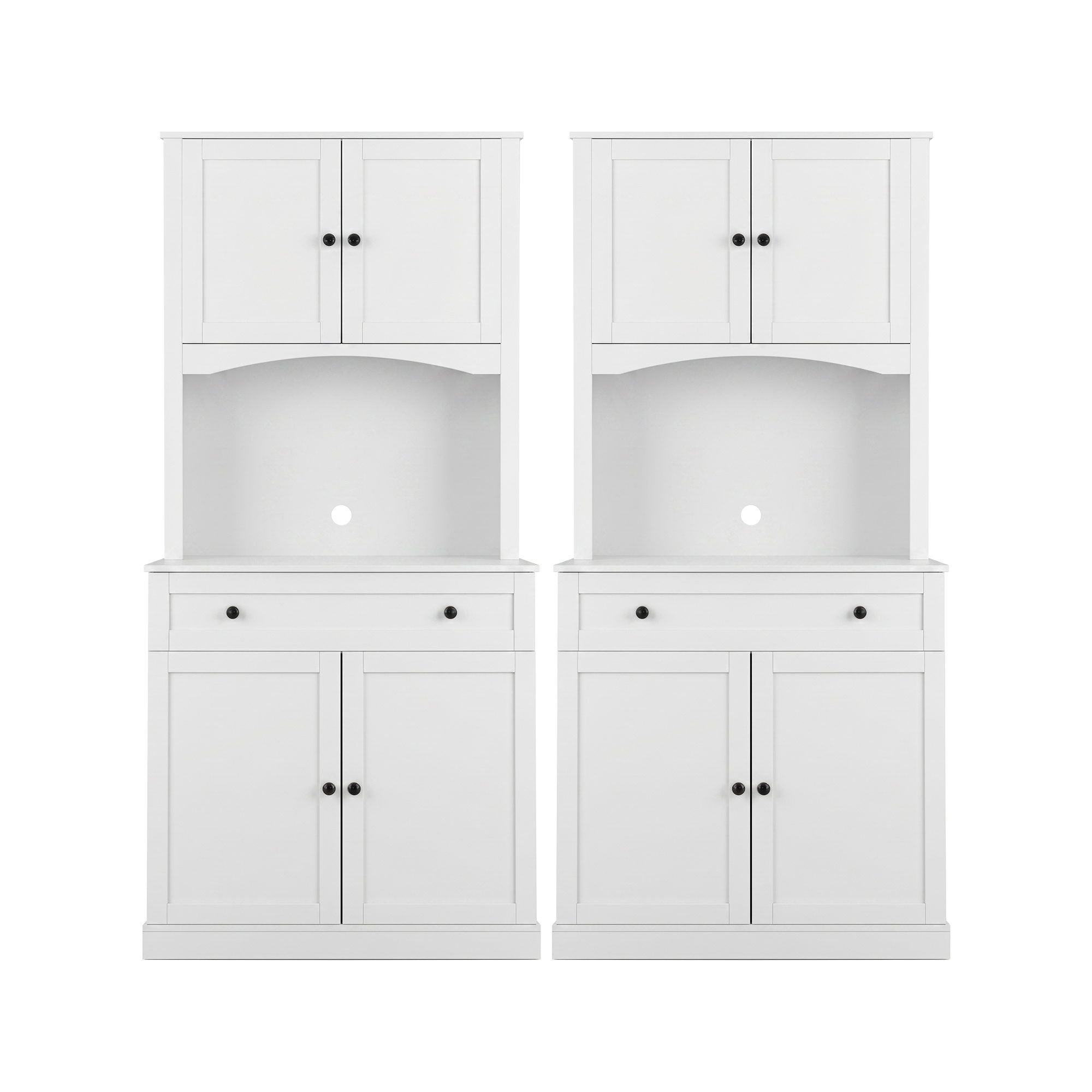 Artiss 2x Buffet Sideboard Hutch Pantry Cabinet Kitchen Storage BEINI White - Image 4