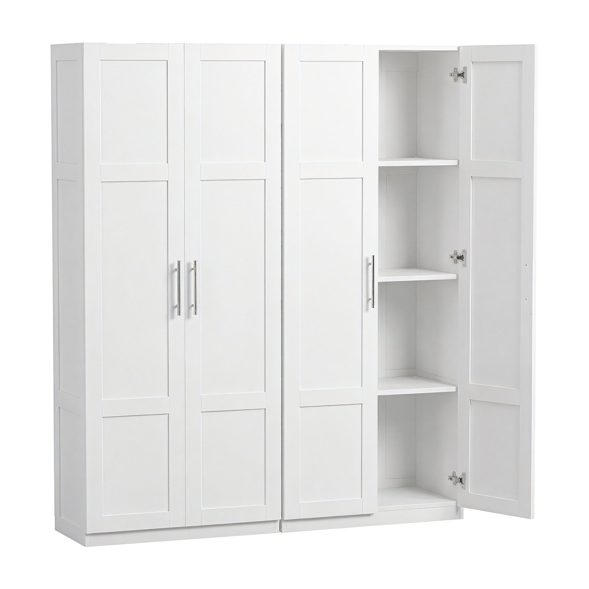 Artiss 2x Buffet Sideboard Cabinet Pantry Hutch Kitchen Storage Organiser White - Image 1