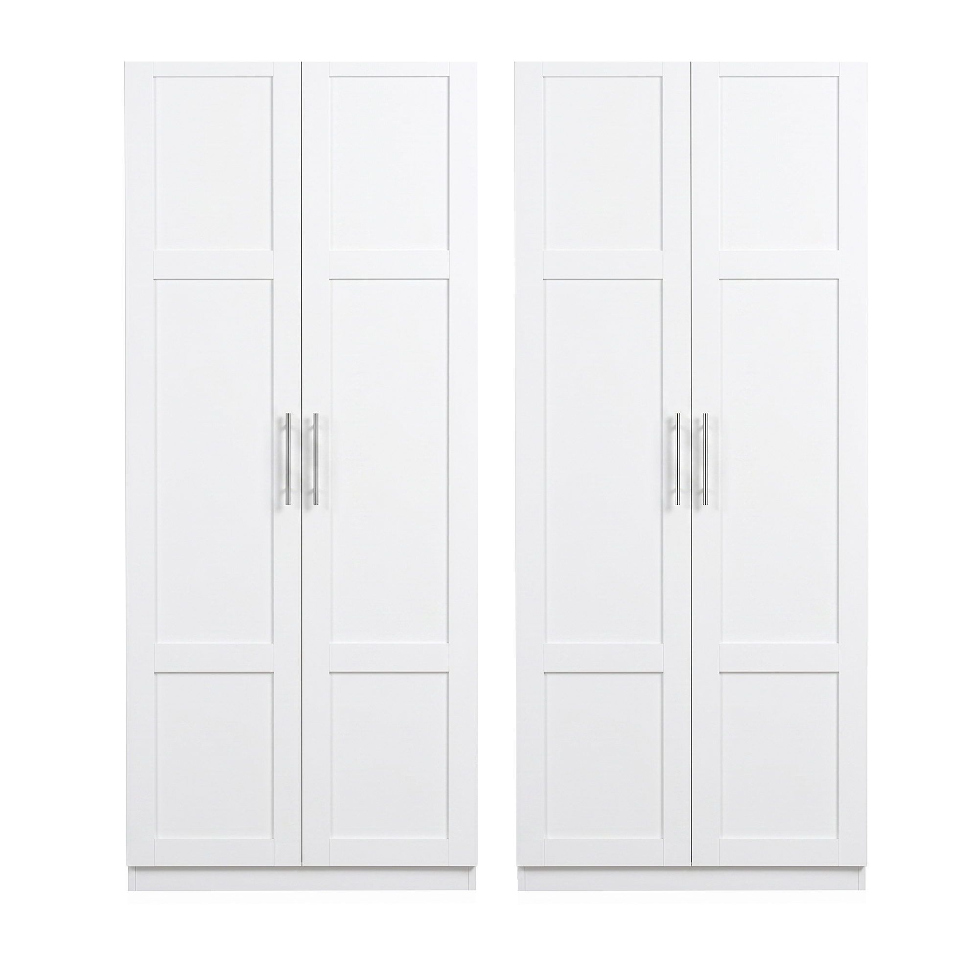Artiss 2x Buffet Sideboard Cabinet Pantry Hutch Kitchen Storage Organiser White - Image 4