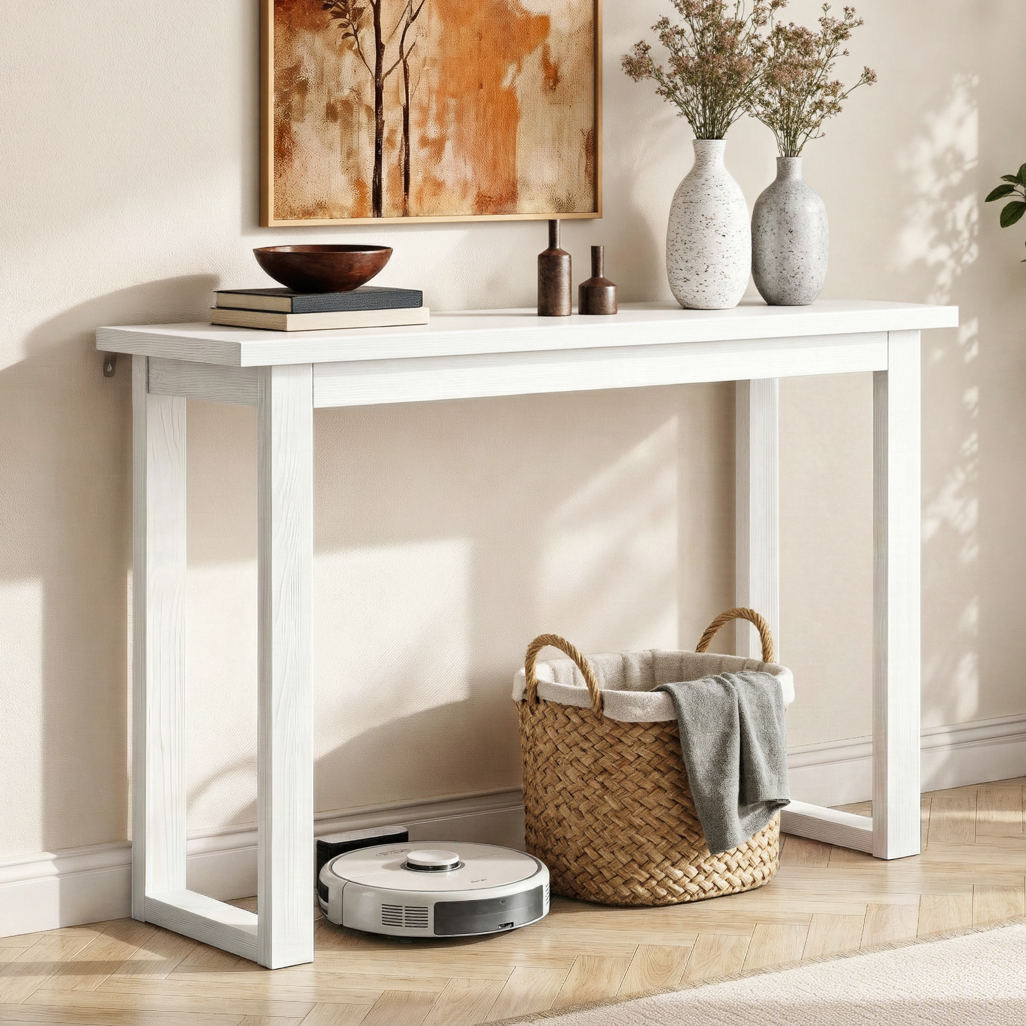 Artiss Console Table 110CM White - Image 1