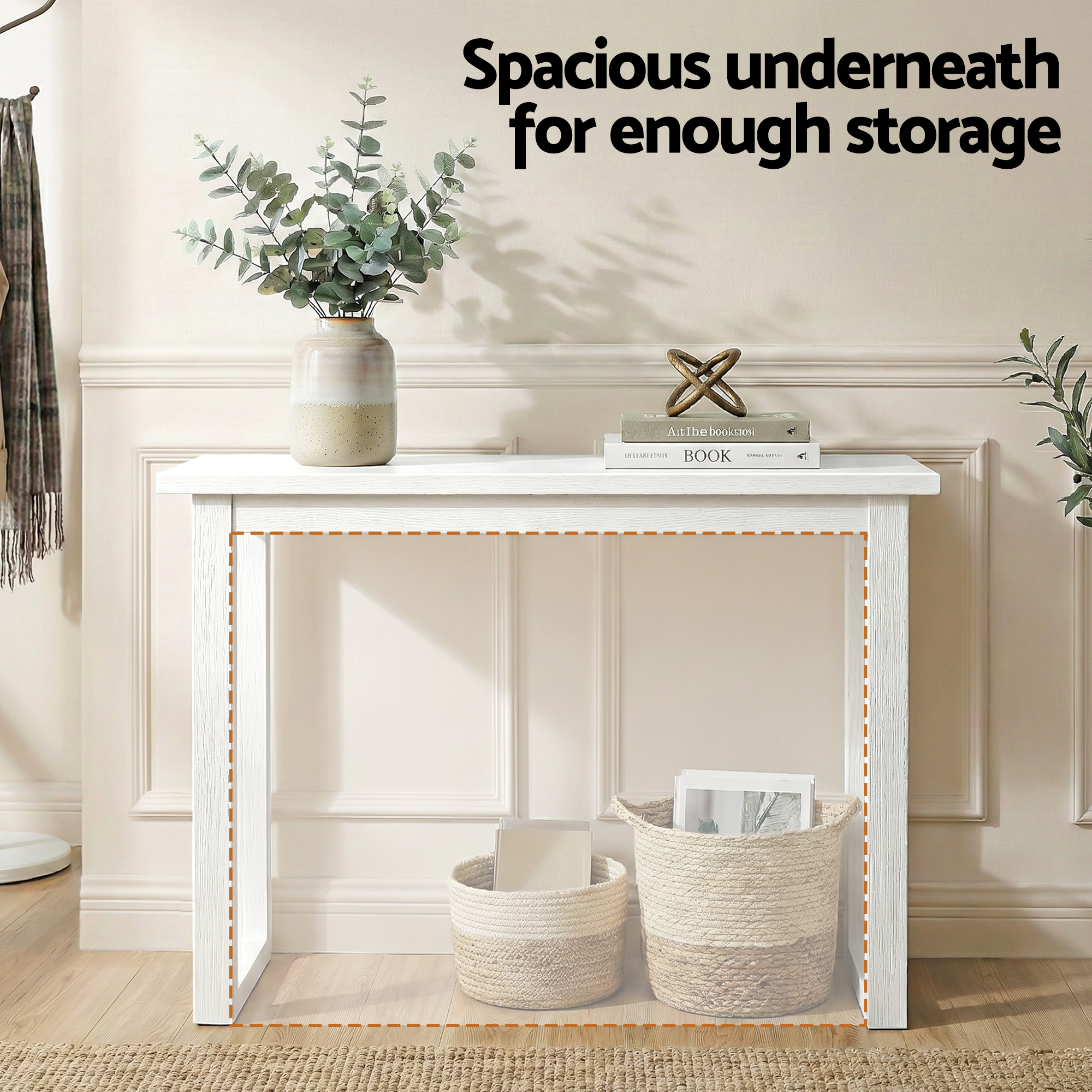 Artiss Console Table 110CM White - Image 5