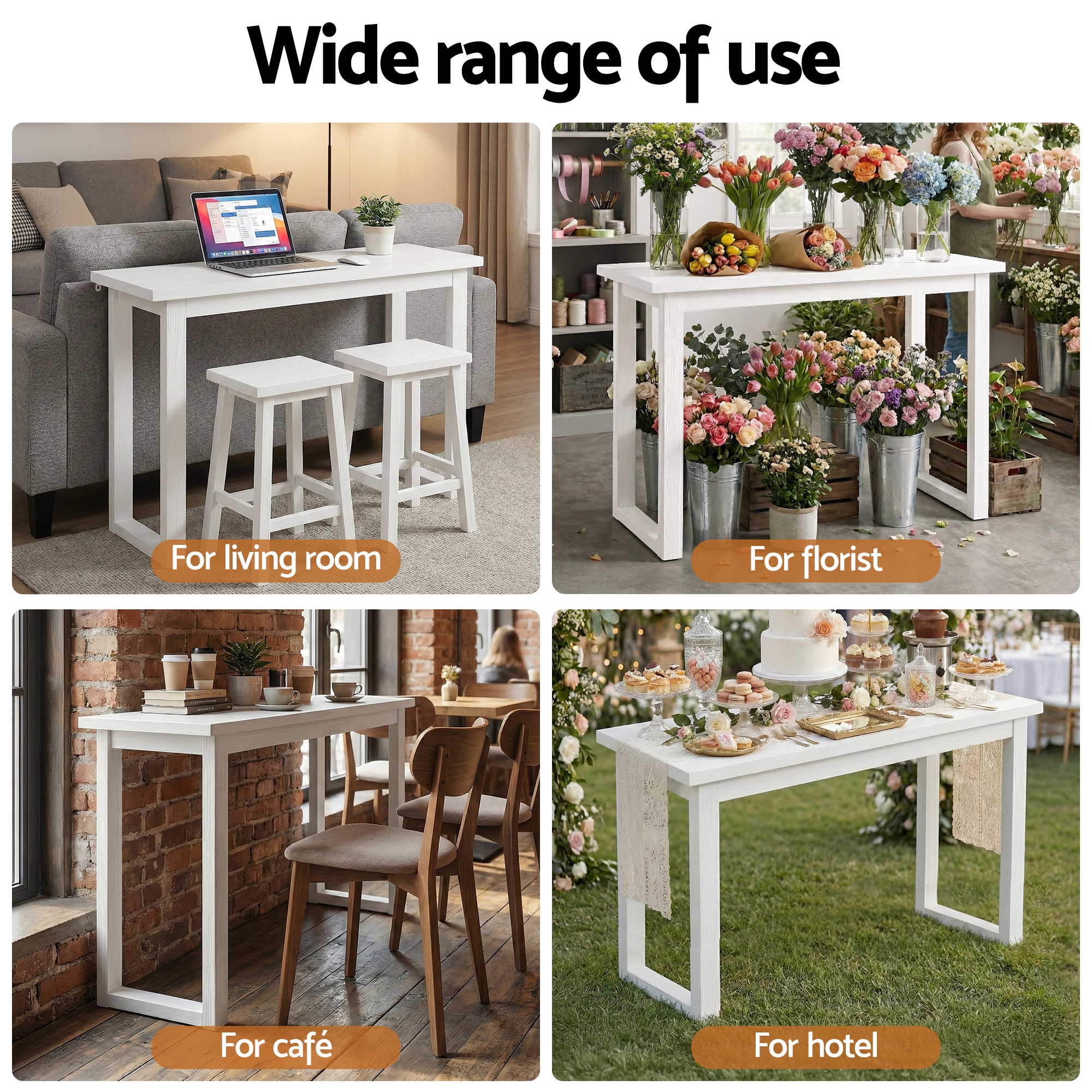 Artiss Console Table 110CM White - Image 7