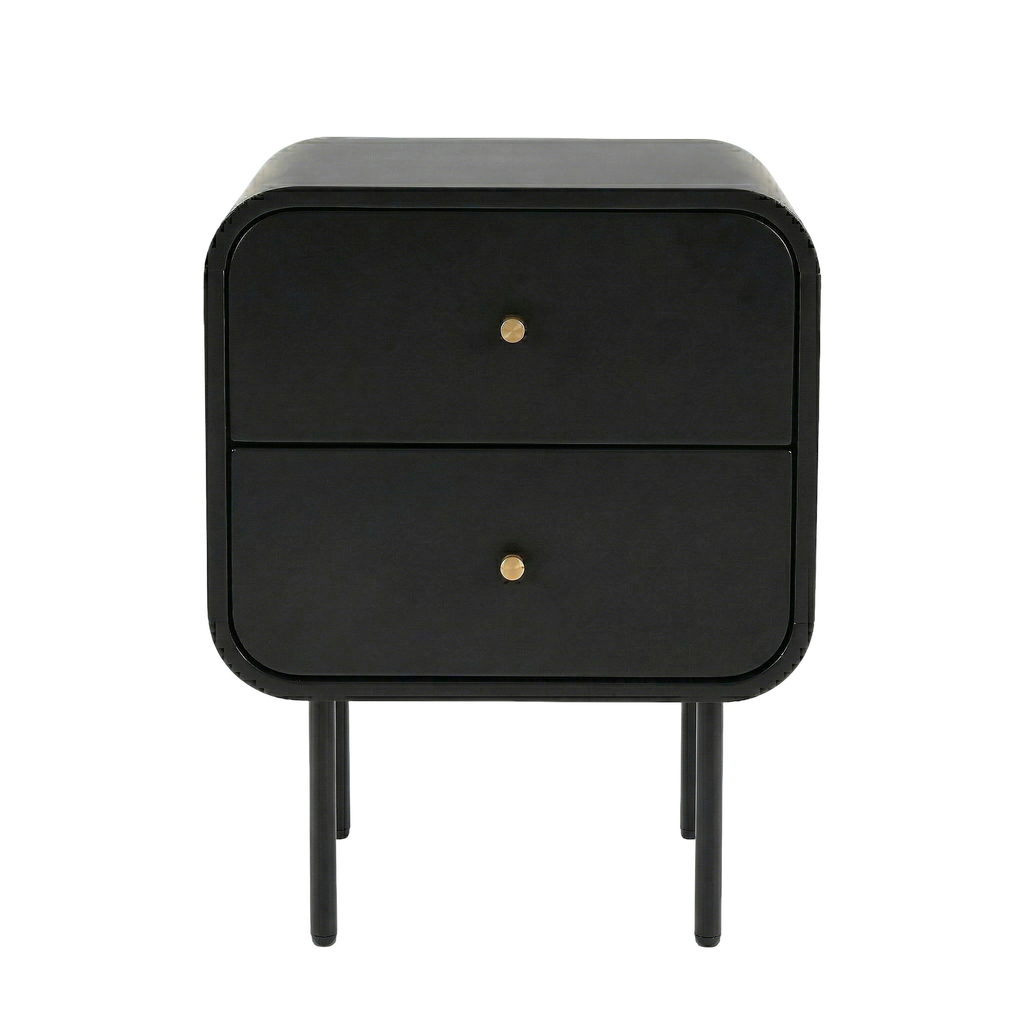 Artiss Bedside Table 2 Drawers Side End Table Nightstand Black - Image 4