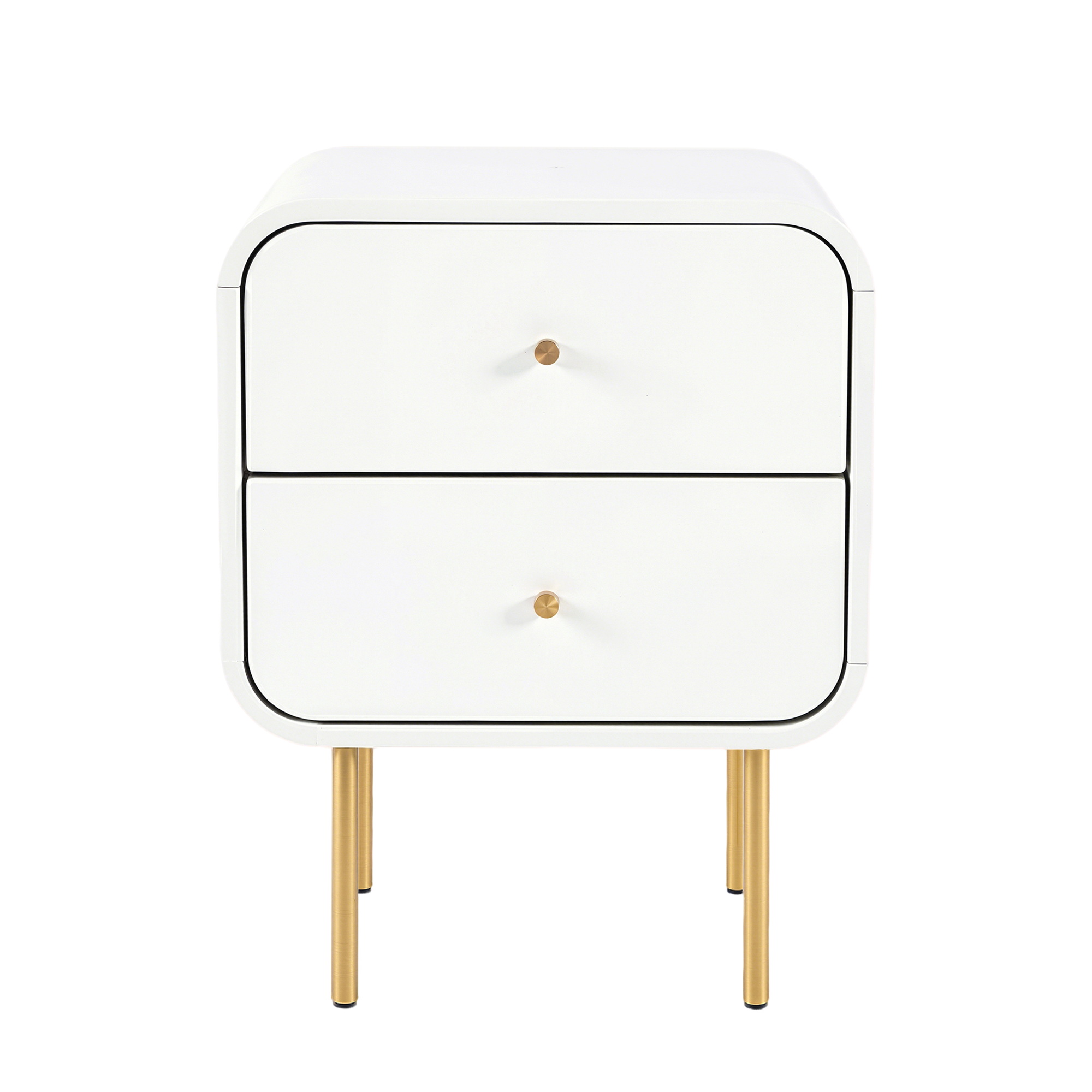 Artiss Bedside Table 2 Drawers Side End Table Nightstand White - Image 4