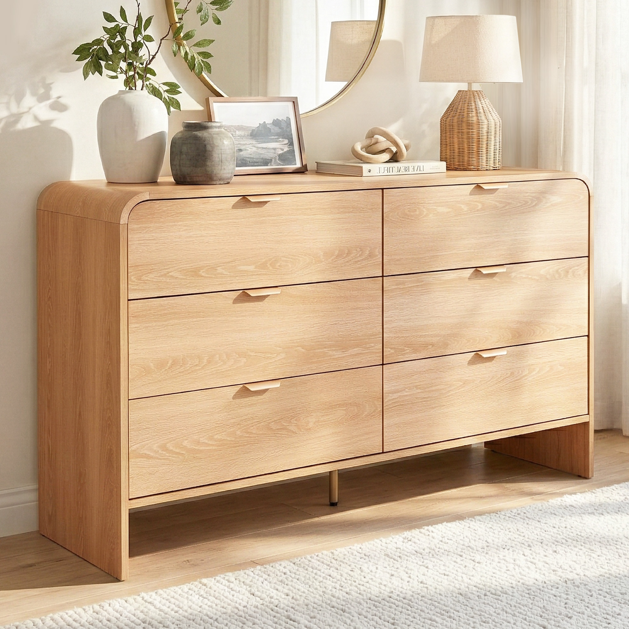 Artiss 6 Chest of Drawers Dresser Cabinet Pine - Image 1