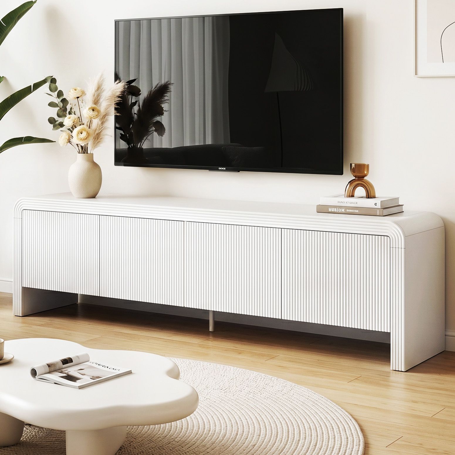 Artiss TV Unit Entertainment Unit Storage Cabinet 180cm White - Image 1
