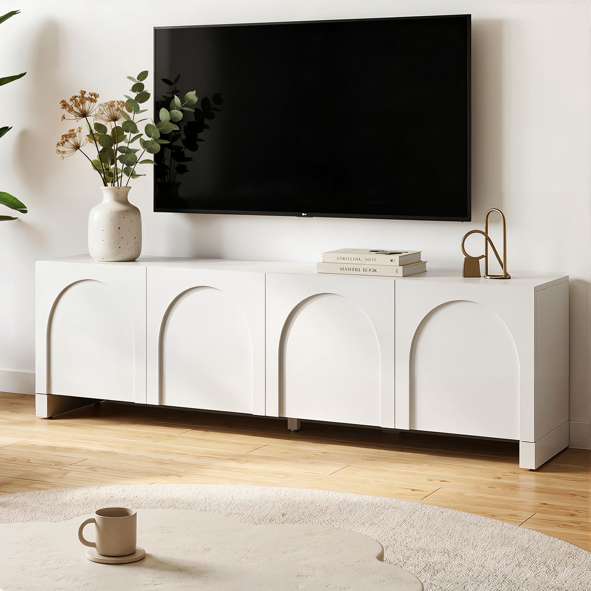 Artiss TV Unit Entertainment Unit Storage Cabinet Adjustable Shelf 180cm White - Image 1