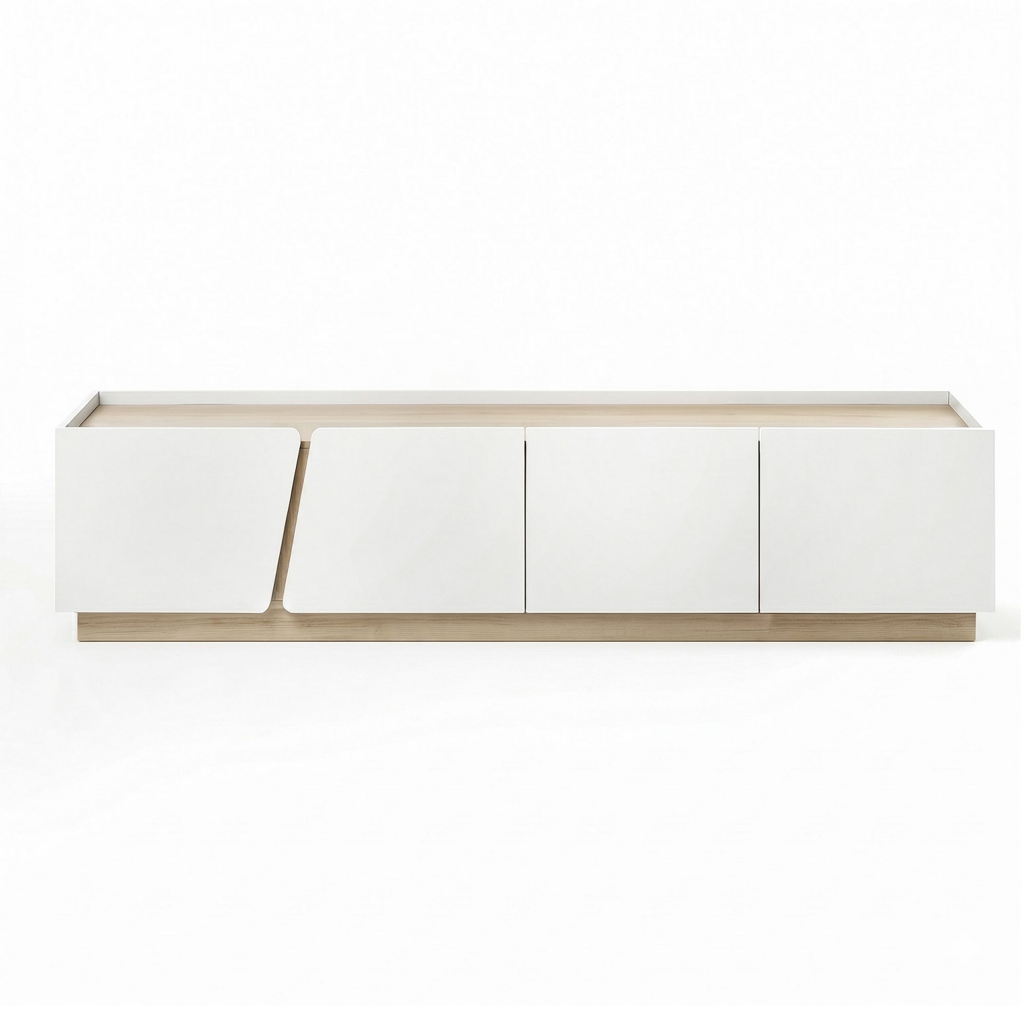 Artiss 180cm TV Unit Storage Cabinet Living Room White & Pine - Image 4