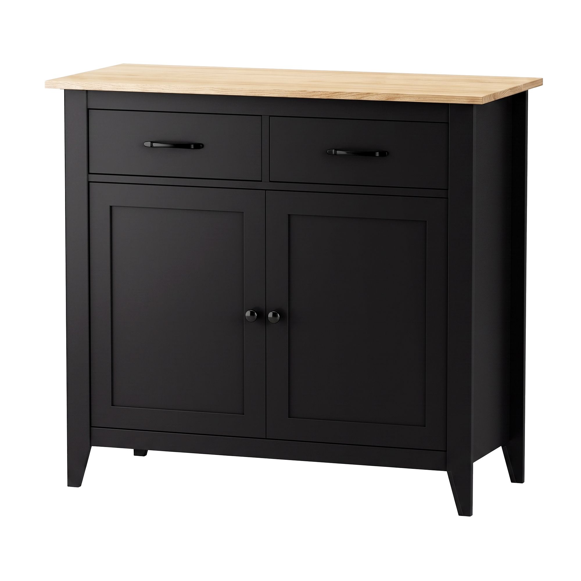 Artiss Buffet Sideboard Cabinet Kitchen Storage Cupboard Pantry 2 Drawers Black - Image 1