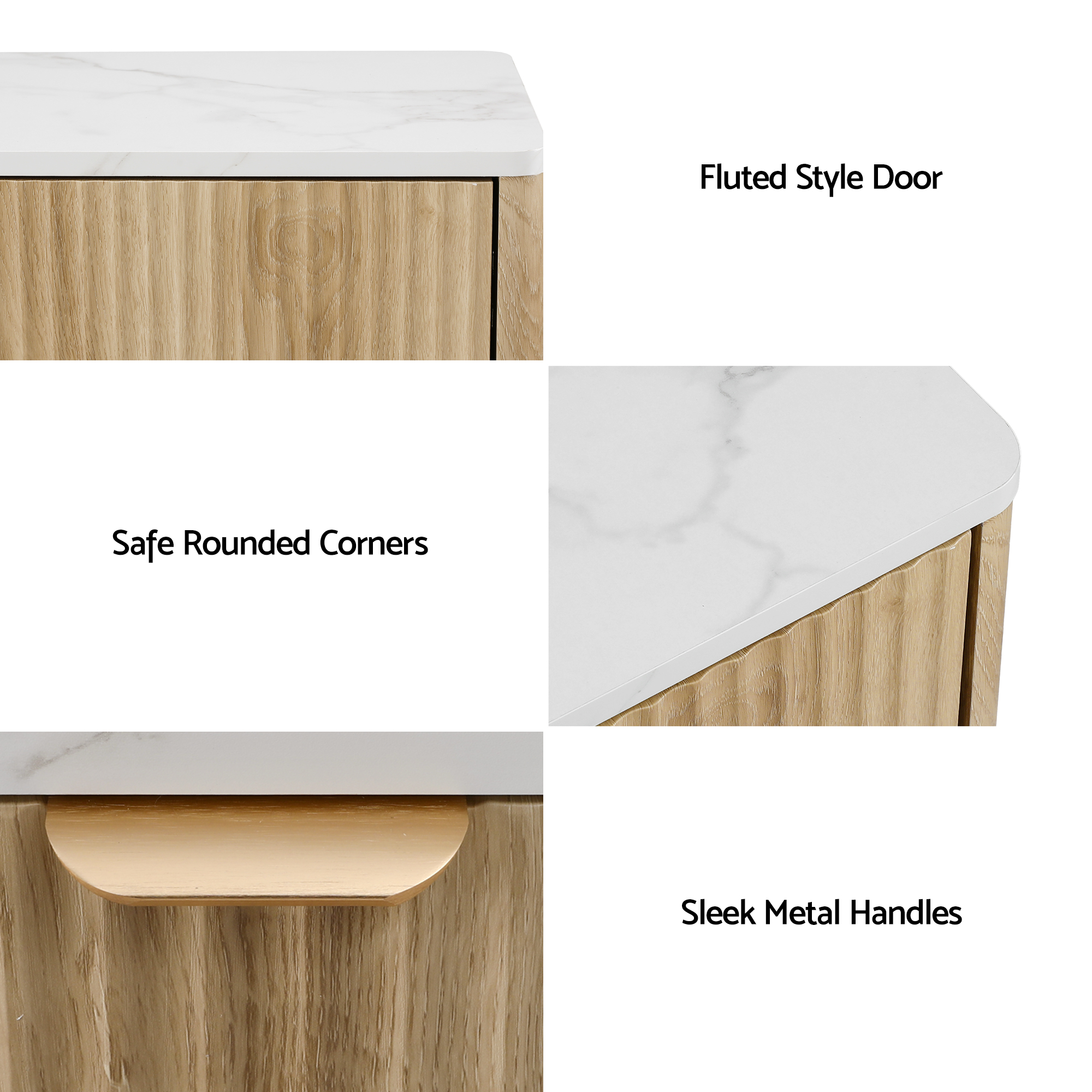 Artiss TV Unit & Chest of Drawers Set Solid Wood Legs Pine - Image 7