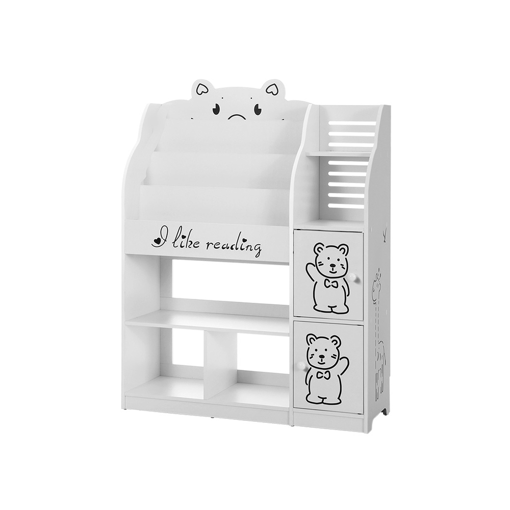 Keezi 4 Tiers Kids Bookshelf Storage Children Bookcase Toy Organiser Display - Image 3