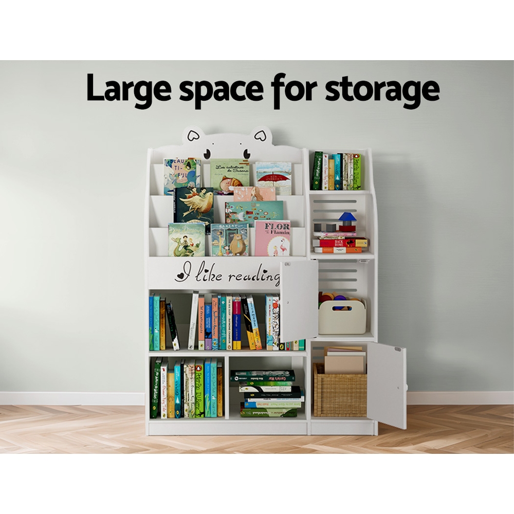 Keezi 4 Tiers Kids Bookshelf Storage Children Bookcase Toy Organiser Display - Image 7
