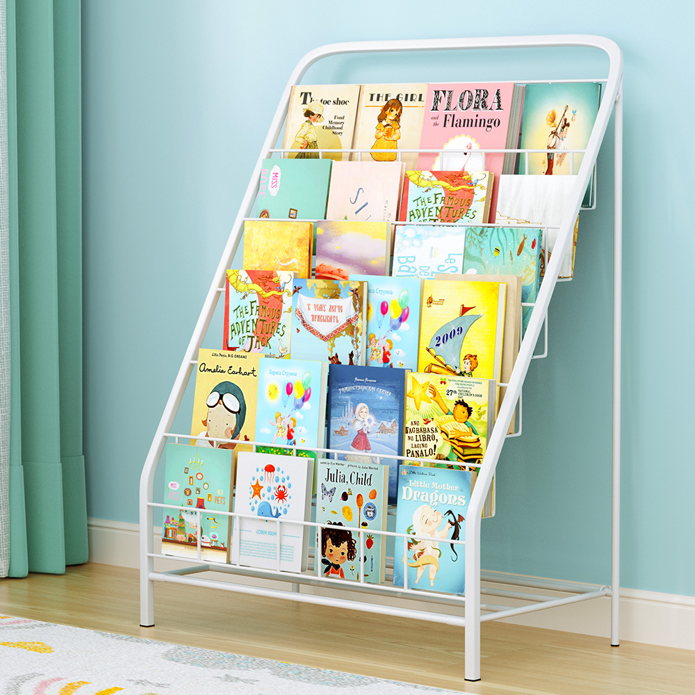 Keezi 6 Tiers Kids Bookshelf Magazine Rack Children Bookcase Organiser Foldable - Image 1