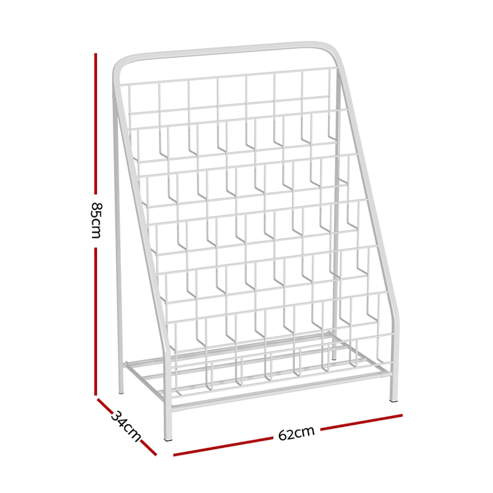 Keezi 6 Tiers Kids Bookshelf Magazine Rack Children Bookcase Organiser Foldable - Image 4