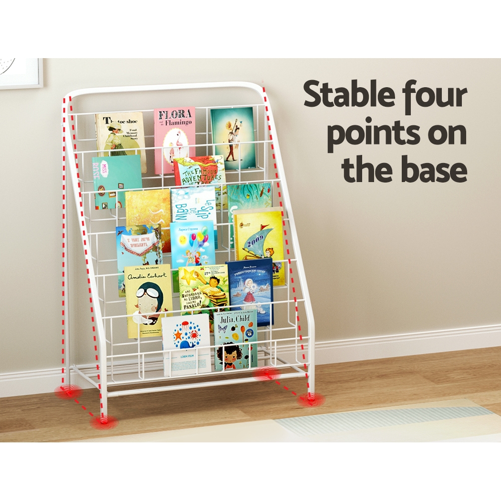 Keezi 6 Tiers Kids Bookshelf Magazine Rack Children Bookcase Organiser Foldable - Image 7