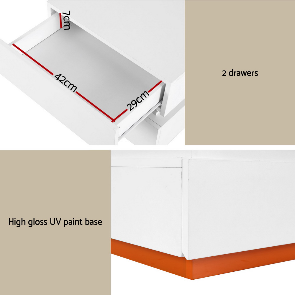 Artiss Smart Bedside Table LED Wireless Charging Ada - Image 6